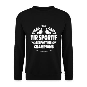 tir sportif le sport des champions - Sweat-shirt Unisexe - noir - Devant - Alina (178cm) & Michal (187cm)