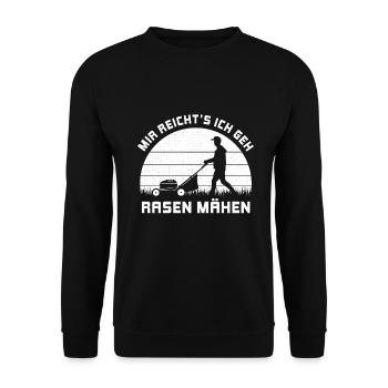 Mir reichts ich geh Rasen mähen Gärtner Geschenk - Unisex Pullover - Schwarz - Vorne - Alina (178cm) & Michal (187cm)