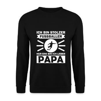 Geschenk Fussball Vater Lustiger Spruch - Unisex Pullover - Schwarz - Vorne - Alina (178cm) & Michal (187cm)