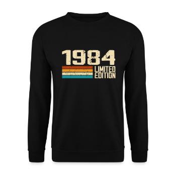 Born in 1984 - Vintage 1984 Retro Anniversary - Unisex Sweatshirt - black - Front - Alina (178cm) & Michal (187cm)
