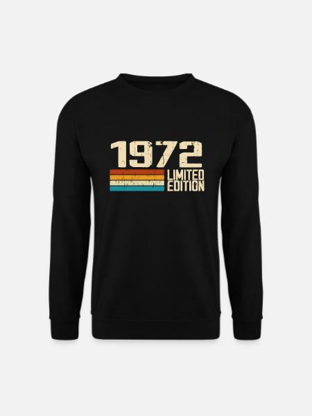Né en 1972 - Vintage 1972 Anniversaire Rétro - Sweat-shirt Unisexe - noir