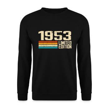 Jahrgang 1953 - Vintage 1953 Retro Anniversary - Unisex Pullover - Schwarz - Vorne - Alina (178cm) & Michal (187cm)