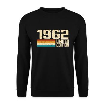 Born in 1962 - Vintage 1962 Retro Anniversary - Unisex Sweatshirt - black - Front - Alina (178cm) & Michal (187cm)