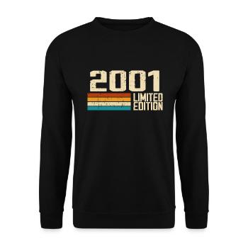 Jahrgang 2001 - Jahrgang 2001 Retro Geburtstag - Unisex Pullover - Schwarz - Vorne - Alina (178cm) & Michal (187cm)