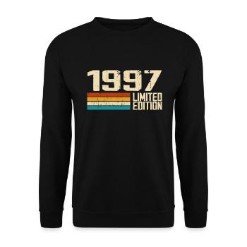 Né en 1997 - Vintage 1997 Anniversaire Rétro - Sweat-shirt Unisexe - noir - Devant - Alina (178cm) & Michal (187cm)