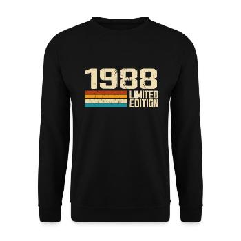 Born in 1988 - Vintage 1988 Retro Anniversary - Unisex Sweatshirt - black - Front - Alina (178cm) & Michal (187cm)