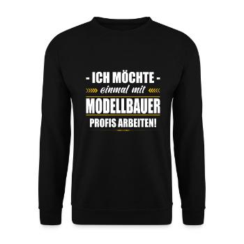 Einmal Mit Modellbauer Profis Arbeiten Modellbau - Unisex Pullover - Schwarz - Vorne - Alina (178cm) & Michal (187cm)