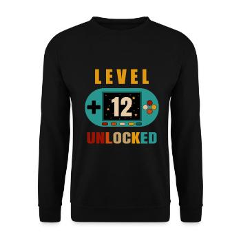 12th birthday gamer - Unisex Sweatshirt - black - Front - Alina (178cm) & Michal (187cm)