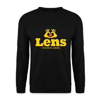 Lens j aime lens football lensois Foot - Sweat-shirt Unisexe - noir - Devant - Alina (178cm) & Michal (187cm)