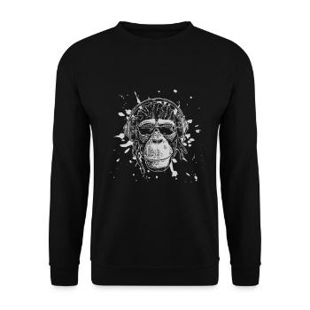 Cool singe chimpanzé cadeau de chemise - Sweat-shirt Unisexe - noir - Devant - Alina (178cm) & Michal (187cm)