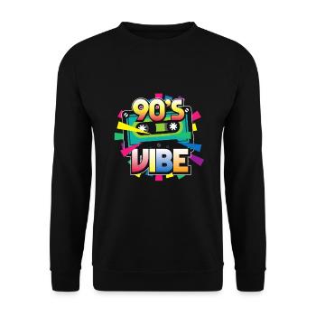 90er Jahre - Unisex Pullover - Schwarz - Vorne - Alina (178cm) & Michal (187cm)
