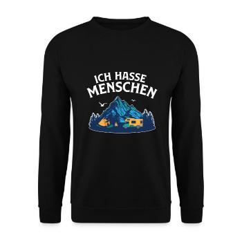 Ich Hasse Menschen - Unisex Pullover - Schwarz - Vorne - Alina (178cm) & Michal (187cm)