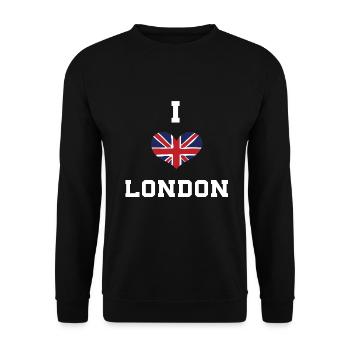 I love London - Unisex Sweatshirt - black - Front - Alina (178cm) & Michal (187cm)