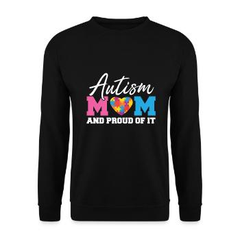 Stolze Autismus Mama Geschenkidee Shirt - Unisex Pullover - Schwarz - Vorne - Alina (178cm) & Michal (187cm)