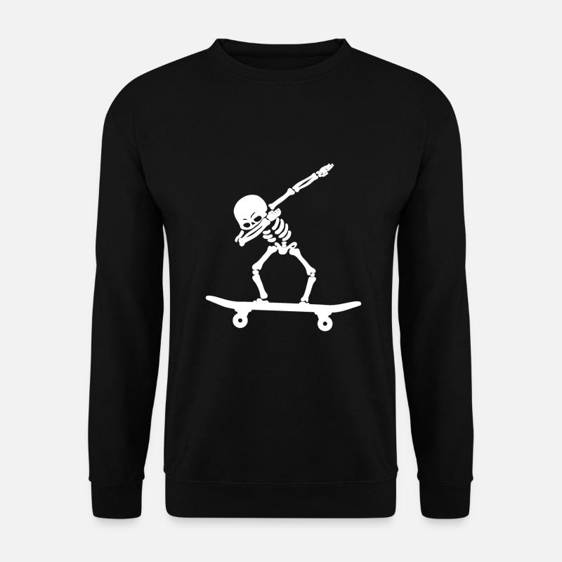 Dabbing Skeleton Skateboarder Shirt - Unisex Sweatshirt - black
