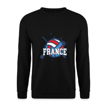Cool France Shirt cadeau de volleyball - Sweat-shirt Unisexe - noir - Devant - Alina (178cm) & Michal (187cm)