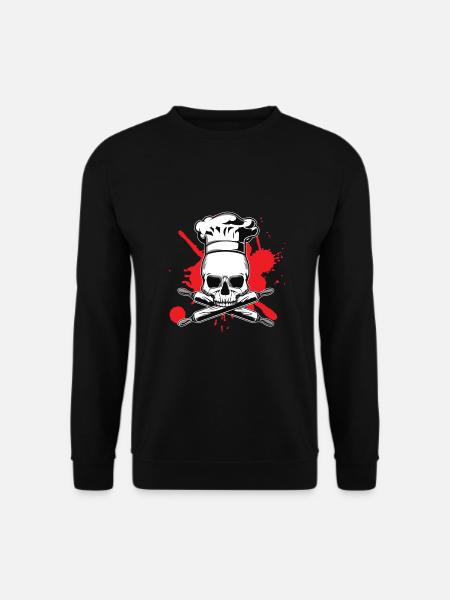 Totenkopf Chef-Koch Geschenk Shirt - Unisex Pullover - Schwarz