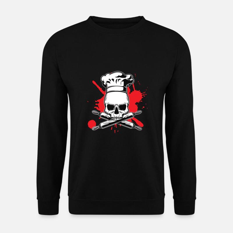 Totenkopf Chef-Koch Geschenk Shirt - Unisex Pullover - Schwarz