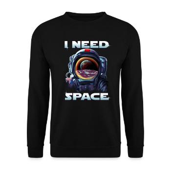 J'ai besoin d'un astronaute spatial sur la Lune avec la Terre - Sweat-shirt Unisexe - noir - Devant - Alina (178cm) & Michal (187cm)
