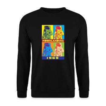 Apollo 11 Pop Art Design pour le 50ème anniversaire - Sweat-shirt Unisexe - noir - Devant - Alina (178cm) & Michal (187cm)