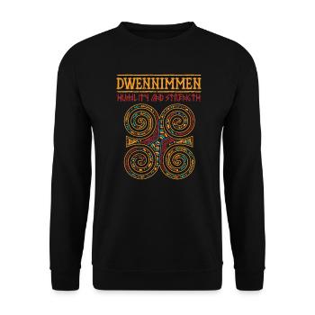 Histoire noire Dwennimmen Cadeau symbole africain - Sweat-shirt Unisexe - noir - Devant - Alina (178cm) & Michal (187cm)
