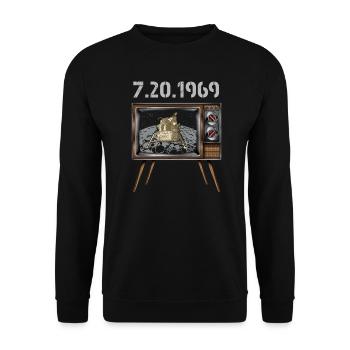 Moon Landing Apollo 11 Ancien téléviseur 1969 - Sweat-shirt Unisexe - noir - Devant - Alina (178cm) & Michal (187cm)