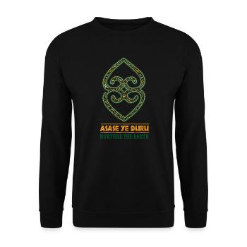 Histoire noire Asase Ye Duru Cadeau symbole africain - Sweat-shirt Unisexe - noir - Devant - Alina (178cm) & Michal (187cm)