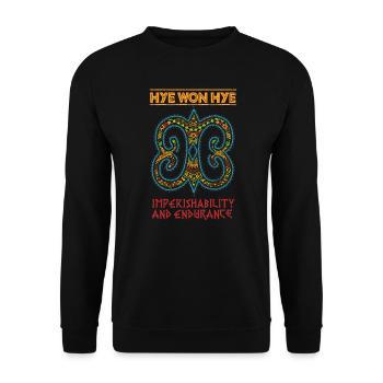 Schwarze Geschichte Hye Won Hye African Symbol Geschenk - Unisex Pullover - Schwarz - Vorne - Alina (178cm) & Michal (187cm)
