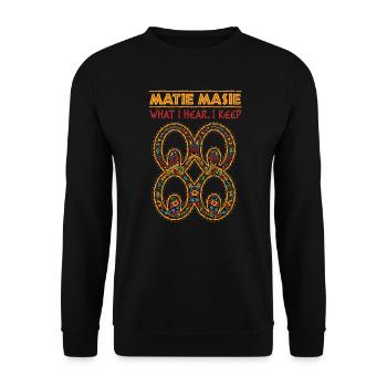 Histoire des Noirs Matie Masie Ce que j’entends, je le garde - Sweat-shirt Unisexe - noir - Devant - Alina (178cm) & Michal (187cm)