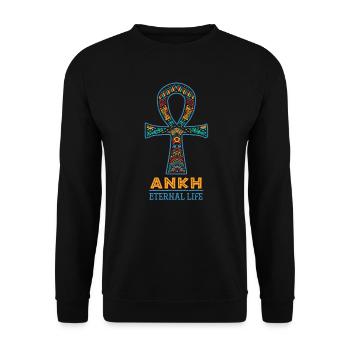 Histoire noire Ankh Croix Cadeau symbole africain - Sweat-shirt Unisexe - noir - Devant - Alina (178cm) & Michal (187cm)