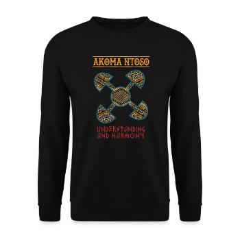 Black History Akoma Ntoso African Tribal Symbol - Unisex Sweatshirt - black - Front - Alina (178cm) & Michal (187cm)