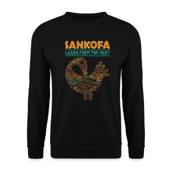 Histoire noire Sankofa Oiseau africain Symbole graphique - Sweat-shirt Unisexe - noir - Devant - Alina (178cm) & Michal (187cm)