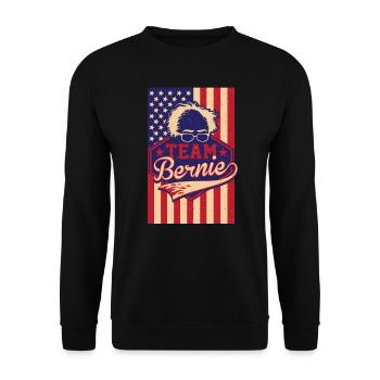 Team Bernie Sanders 2020, Bernie für den Präsidenten - Unisex Pullover - Schwarz - Vorne - Alina (178cm) & Michal (187cm)