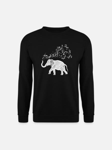 Elephant Music Notes for Animal and Music Lovers - Unisex Sweatshirt - black
