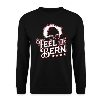 Bernie Sanders 2020, Feel the Bern print - Unisex Sweatshirt - black - Front - Alina (178cm) & Michal (187cm)
