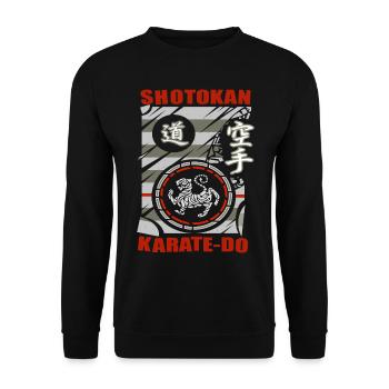 Shotokan Karate Shirt - Unisex Sweatshirt - black - Front - Alina (178cm) & Michal (187cm)