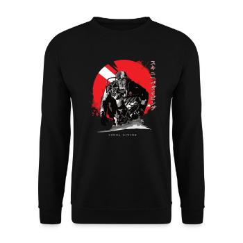 Taucher vor Sonne Japanisch Geschenk - Unisex Pullover - Schwarz - Vorne - Alina (178cm) & Michal (187cm)