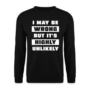 Je peux me tromper, mais c’est peu probable - Sweat-shirt Unisexe - noir - Devant - Alina (178cm) & Michal (187cm)