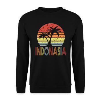Indonesia - Unisex Pullover - Schwarz - Vorne - Alina (178cm) & Michal (187cm)