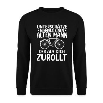 Radfahrer Mountainbike Fahrrad - Unisex Pullover - Schwarz - Vorne - Alina (178cm) & Michal (187cm)