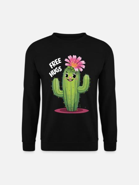 Kein Umarmer Lustiger Kaktus Sarkastisch - Unisex Pullover - Schwarz