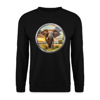 Elephant Animal - Unisex Sweatshirt - black - Front - Alina (178cm) & Michal (187cm)