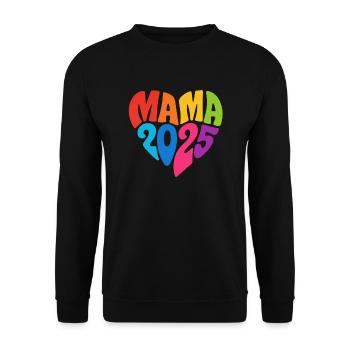 MAMA 2025 - BABY 2025 - Unisex Pullover - Schwarz - Vorne - Alina (178cm) & Michal (187cm)