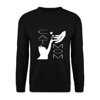 Maman chat avec coeurs - Sweat-shirt Unisexe - noir - Devant - Alina (178cm) & Michal (187cm)