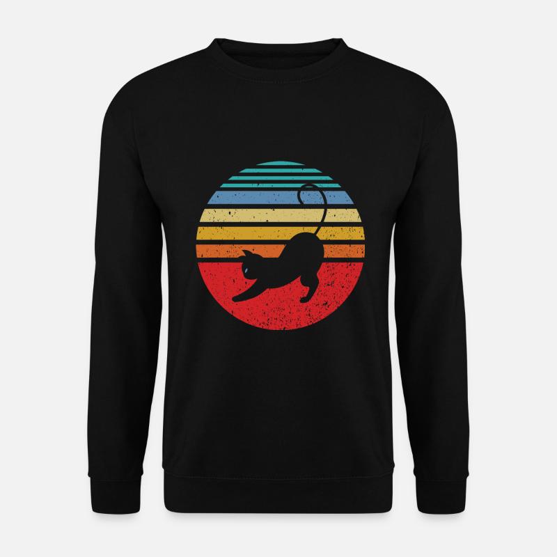 Retro Katzenhaltung - Unisex Pullover - Schwarz