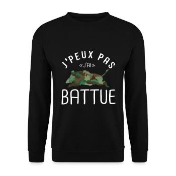 J'peux pas j'ai battue chasse chasseur sanglier - Sweat-shirt Unisexe - noir - Devant - Alina (178cm) & Michal (187cm)