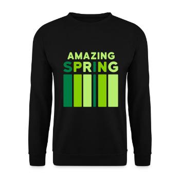Amazing Spring (bar) - Unisex Sweatshirt - black - Front - Alina (178cm) & Michal (187cm)