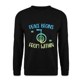 Gifts for Reiki Masters - Unisex Sweatshirt - black - Front - Alina (178cm) & Michal (187cm)