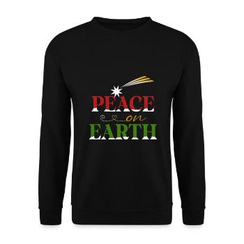 peace on earth - Unisex Pullover - Schwarz - Vorne - Alina (178cm) & Michal (187cm)