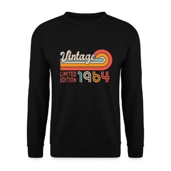 1964 Birthday Born in 1964 - Unisex Sweatshirt - black - Front - Alina (178cm) & Michal (187cm)